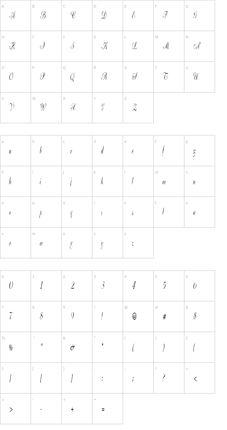 Character Map Basic Class A SupCon Font