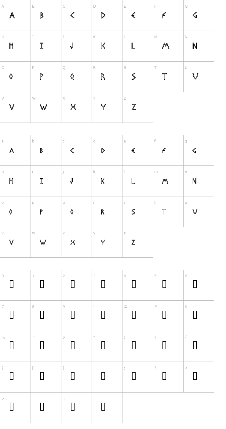 Character Map Basileus Font