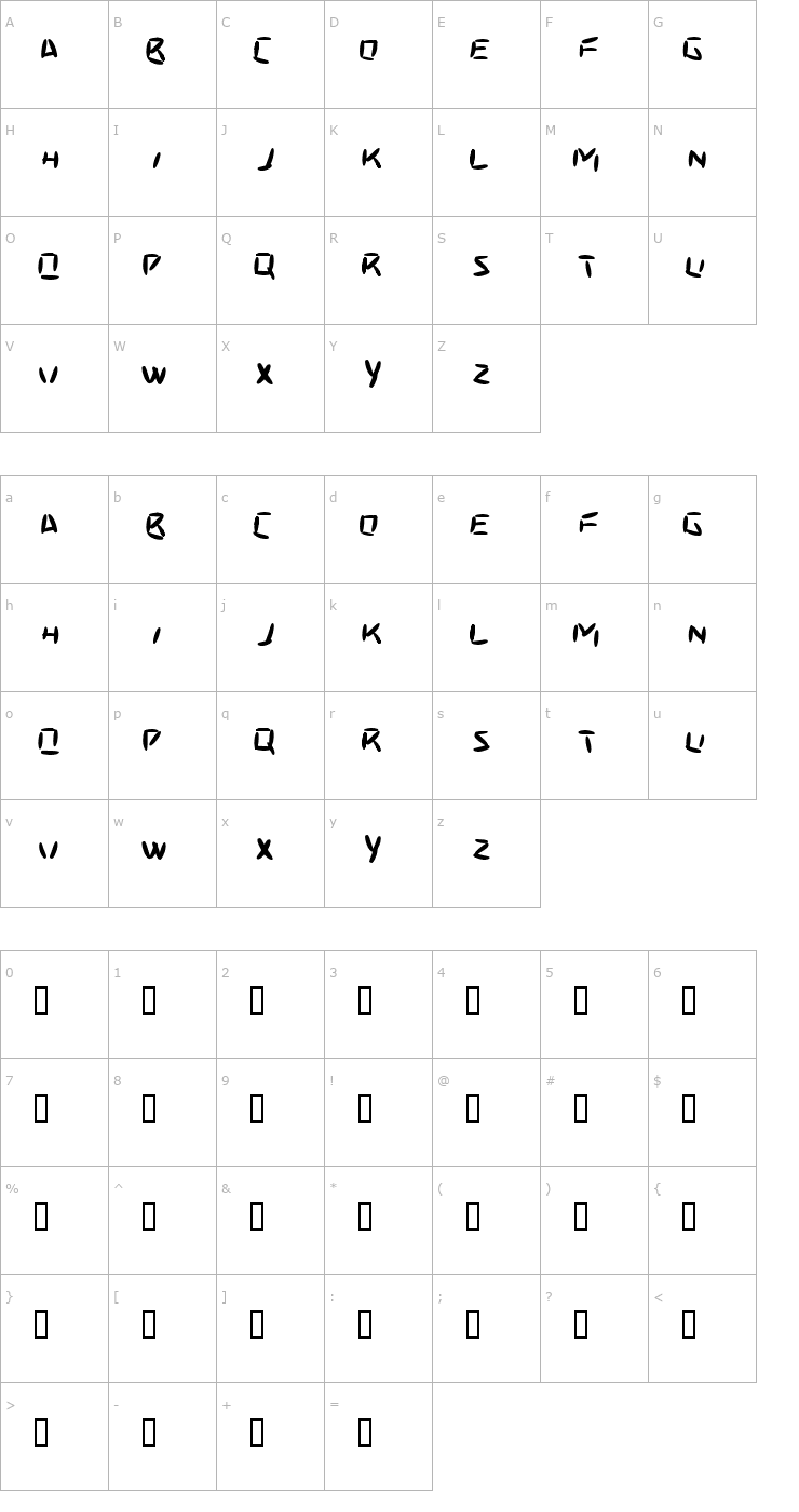 Character Map basmati Font