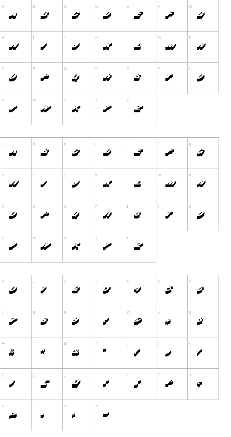 Character Map Bastian Font