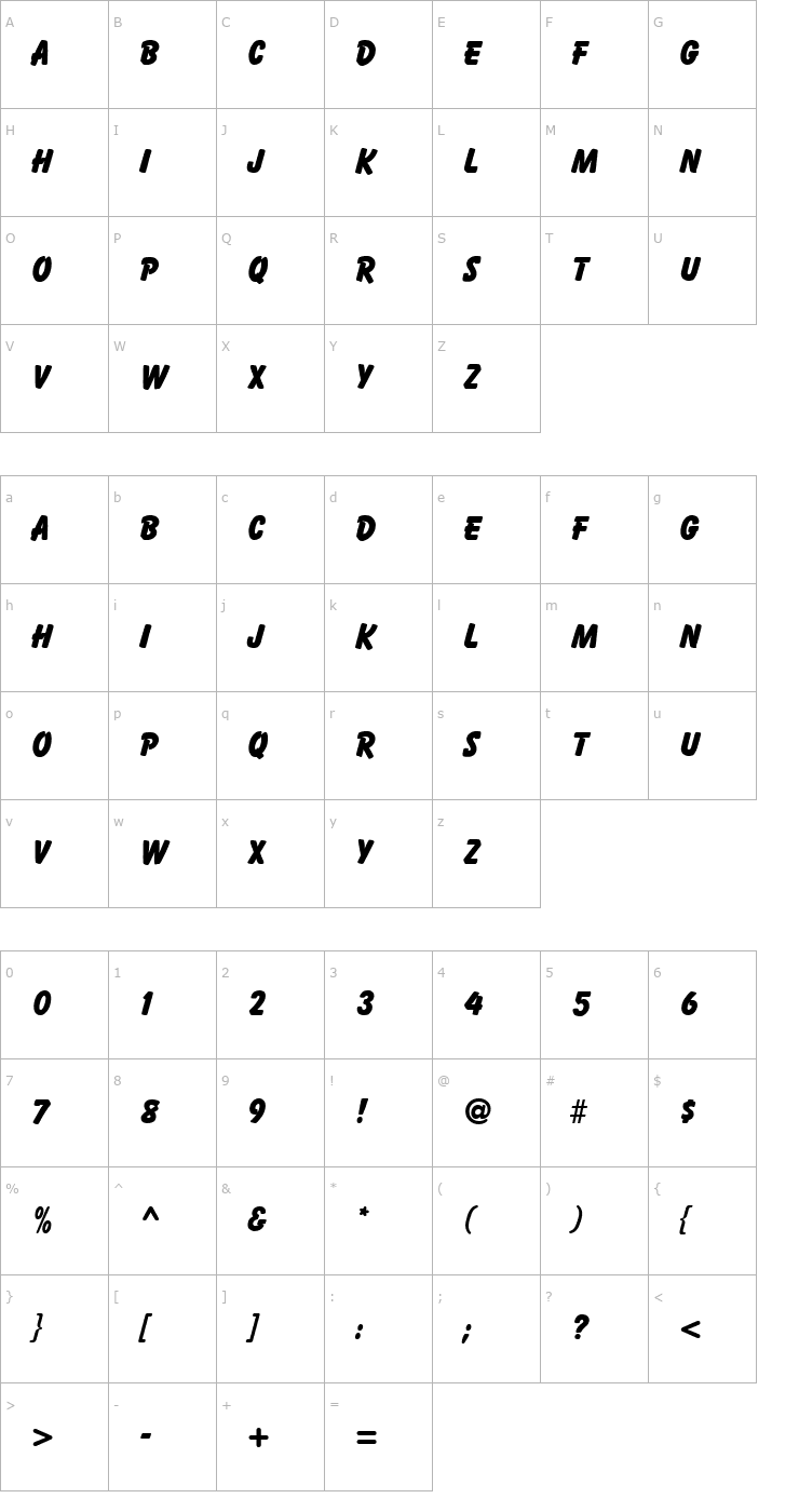 Character Map Batavin Regular Font