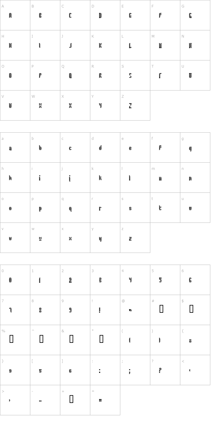 Character Map Bath Light Font