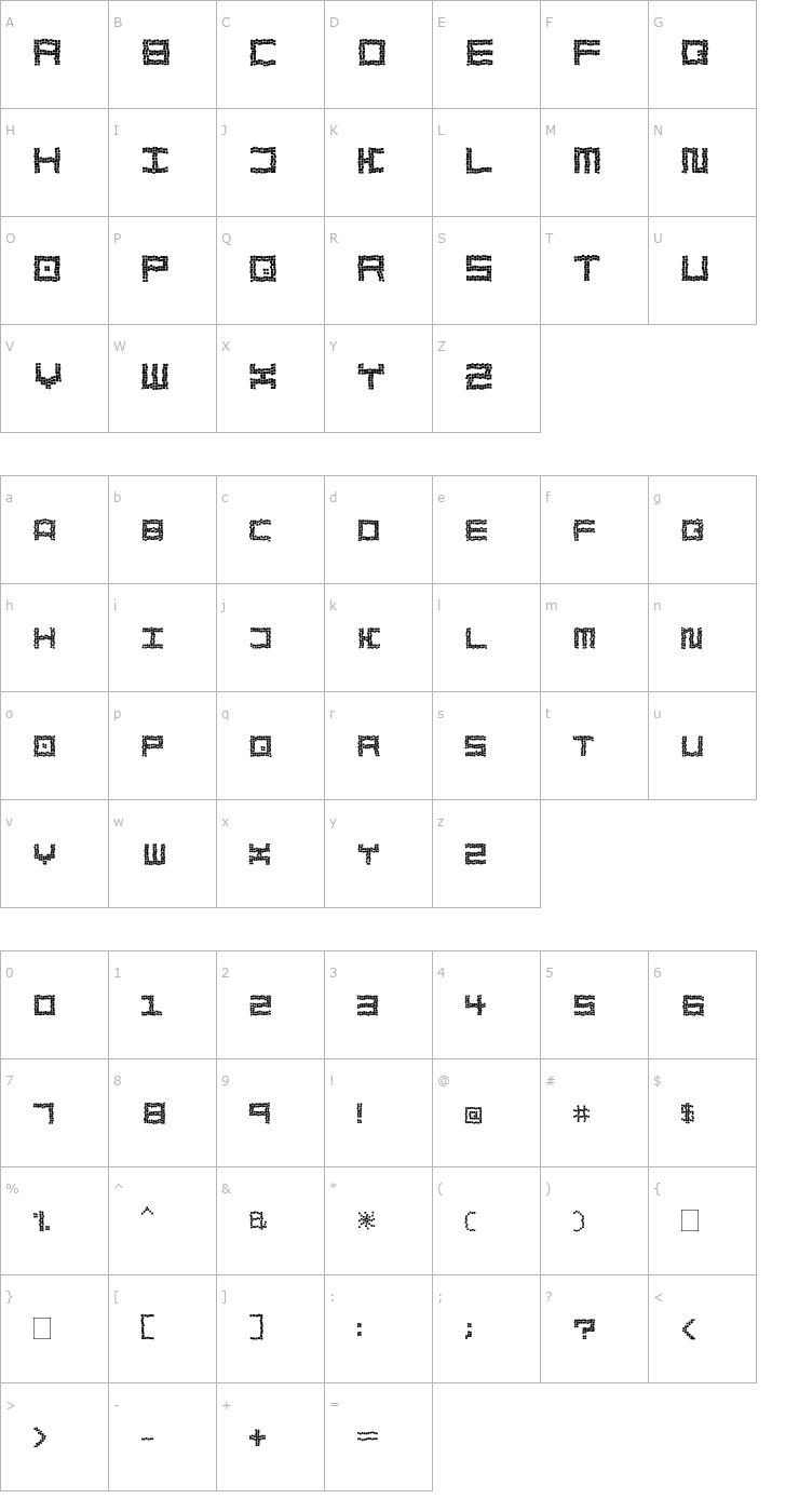 Character Map Bath Tiles Crumble Font