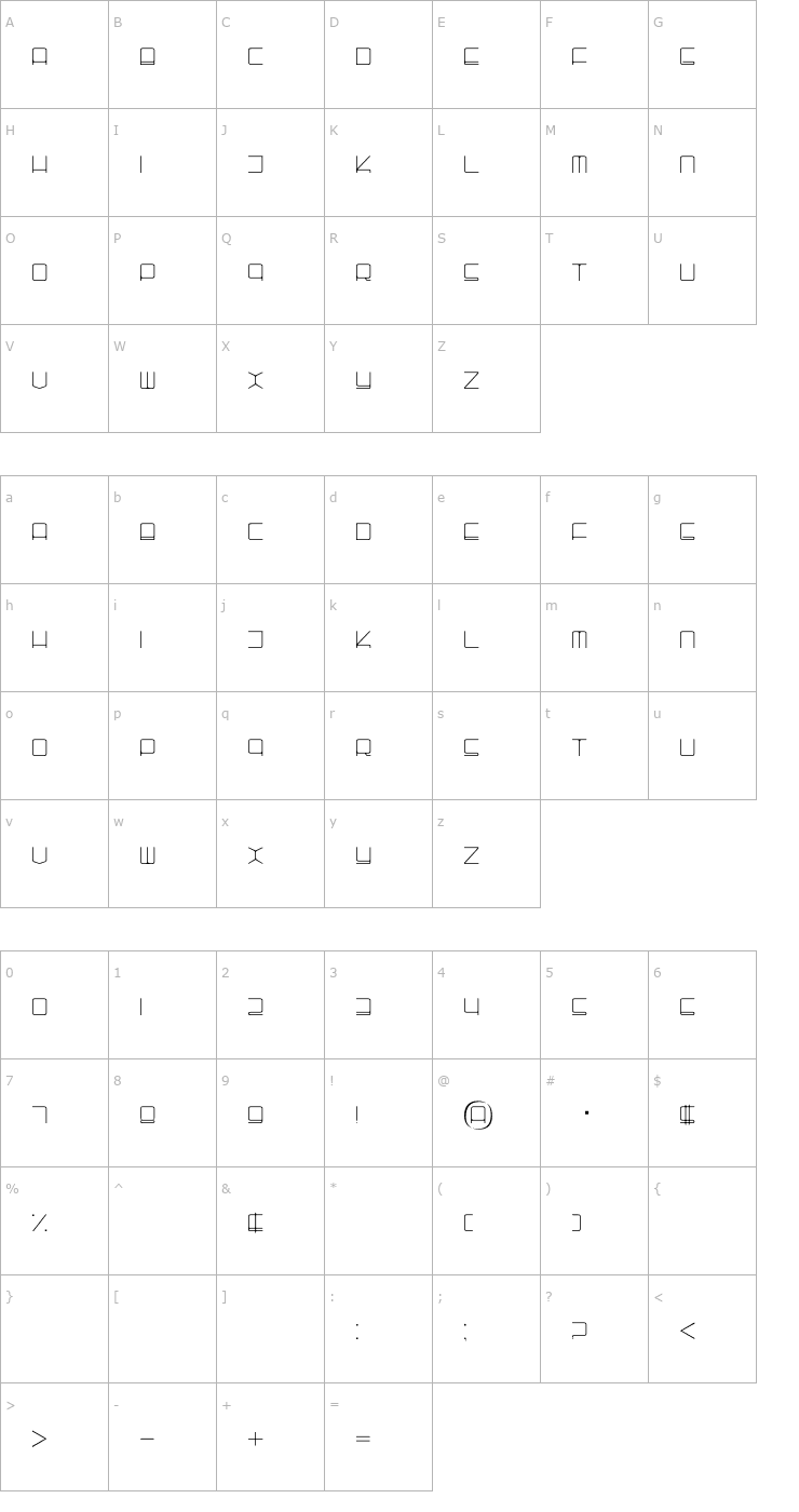 Character Map Batho Font