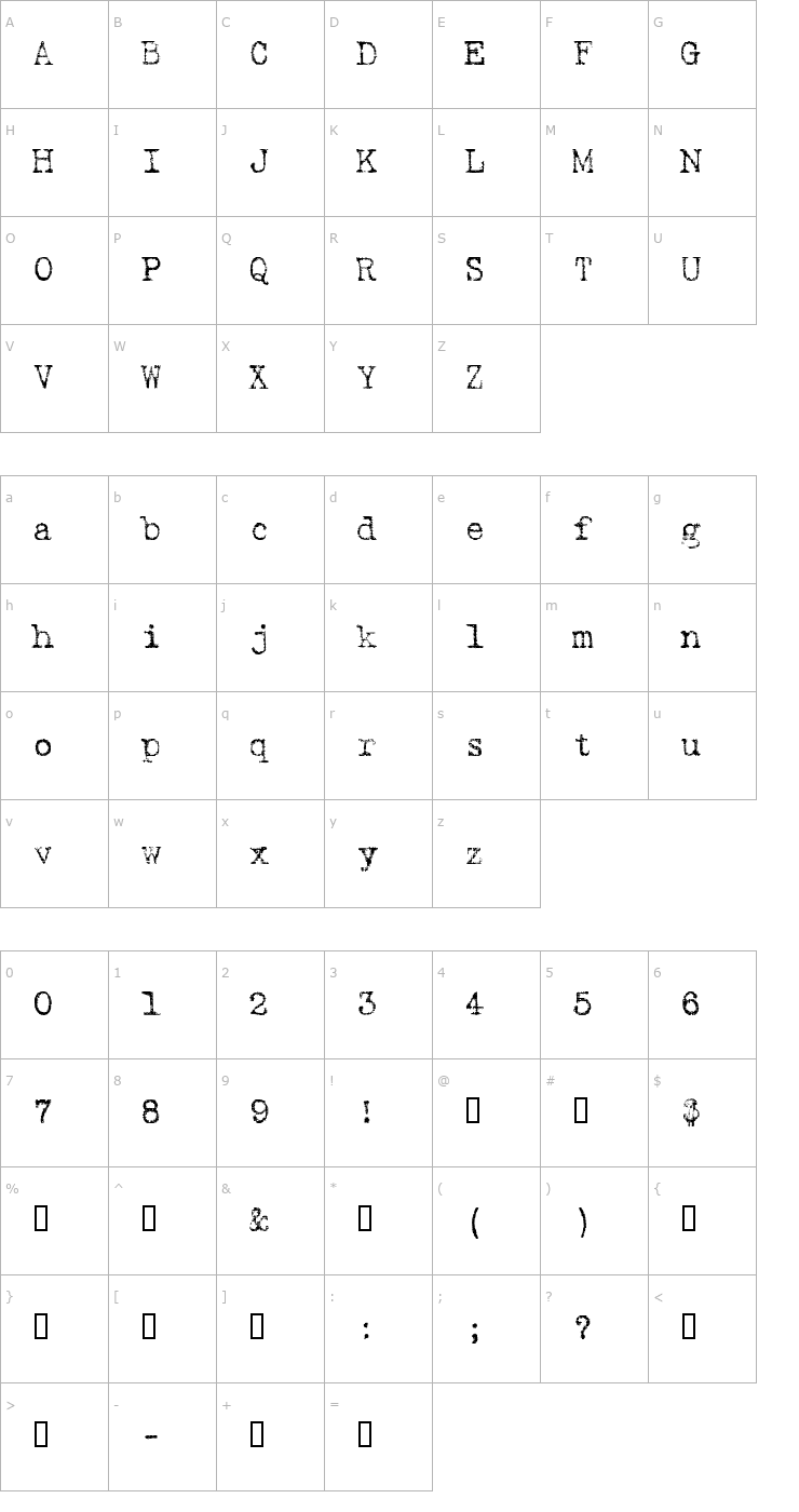 Character Map Batik Font