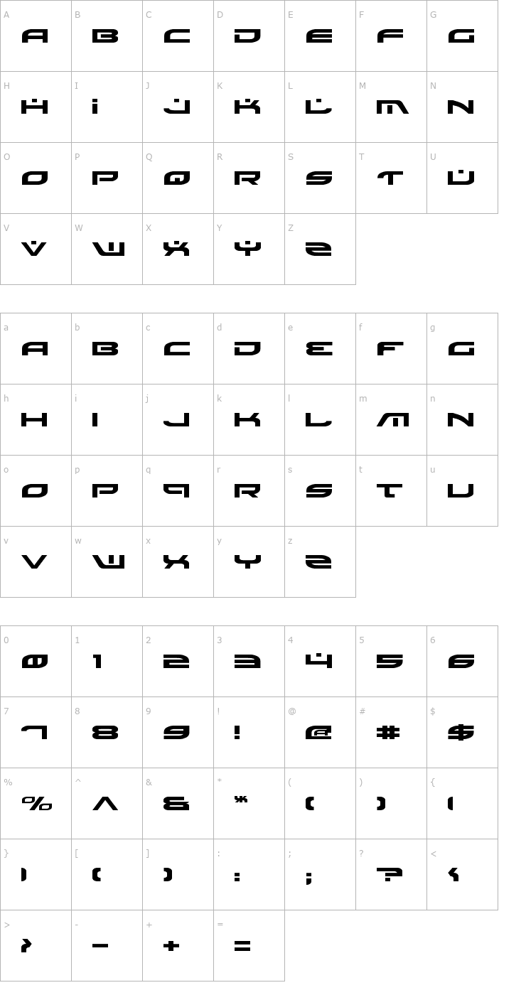Character Map Battlefield Expanded Font