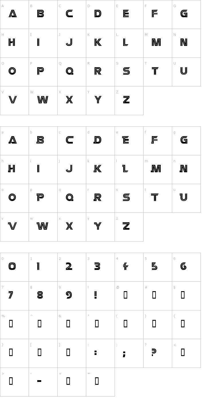 Character Map Battlestar Font
