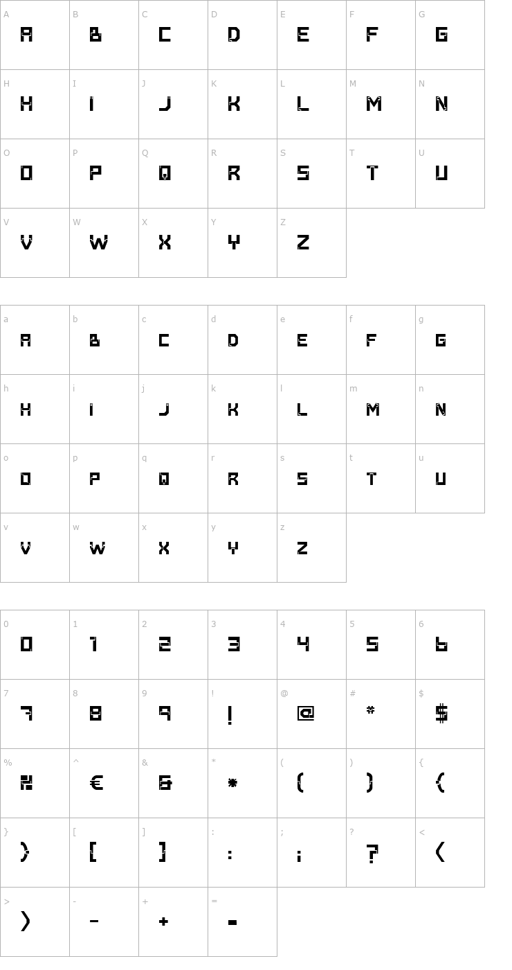 Character Map Baumarkt Bold Font