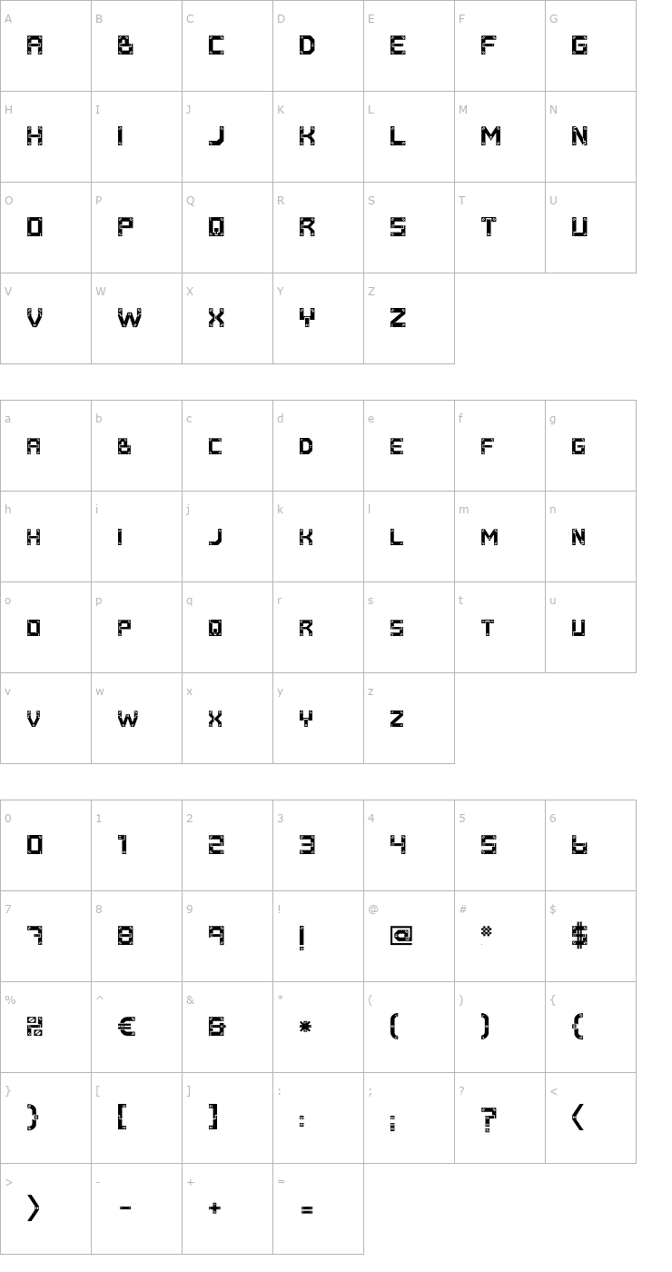 Character Map Baumarkt Font