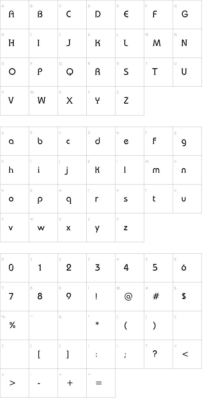 Character Map Bauserif Font