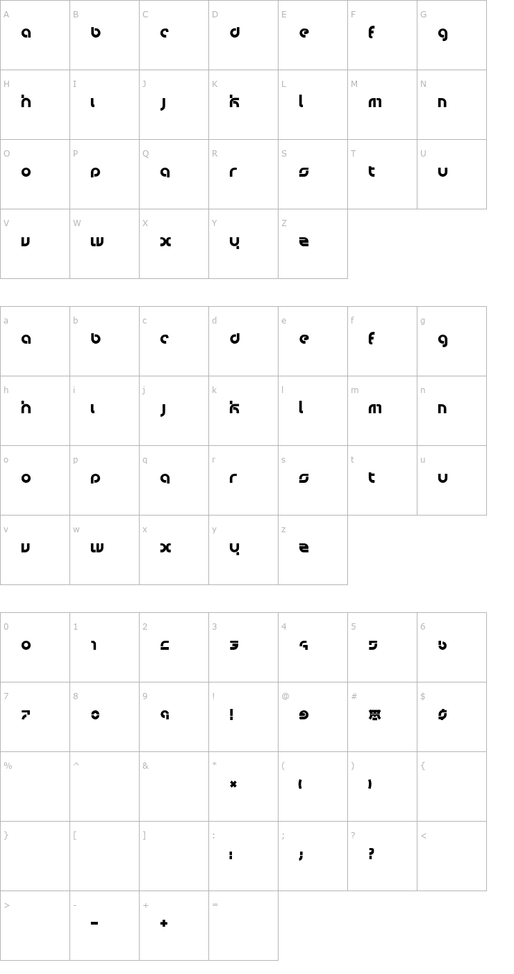 Character Map Bauwerck Font