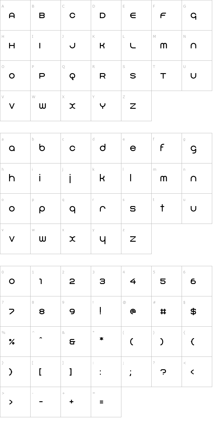 Character Map Bayer Sans Font