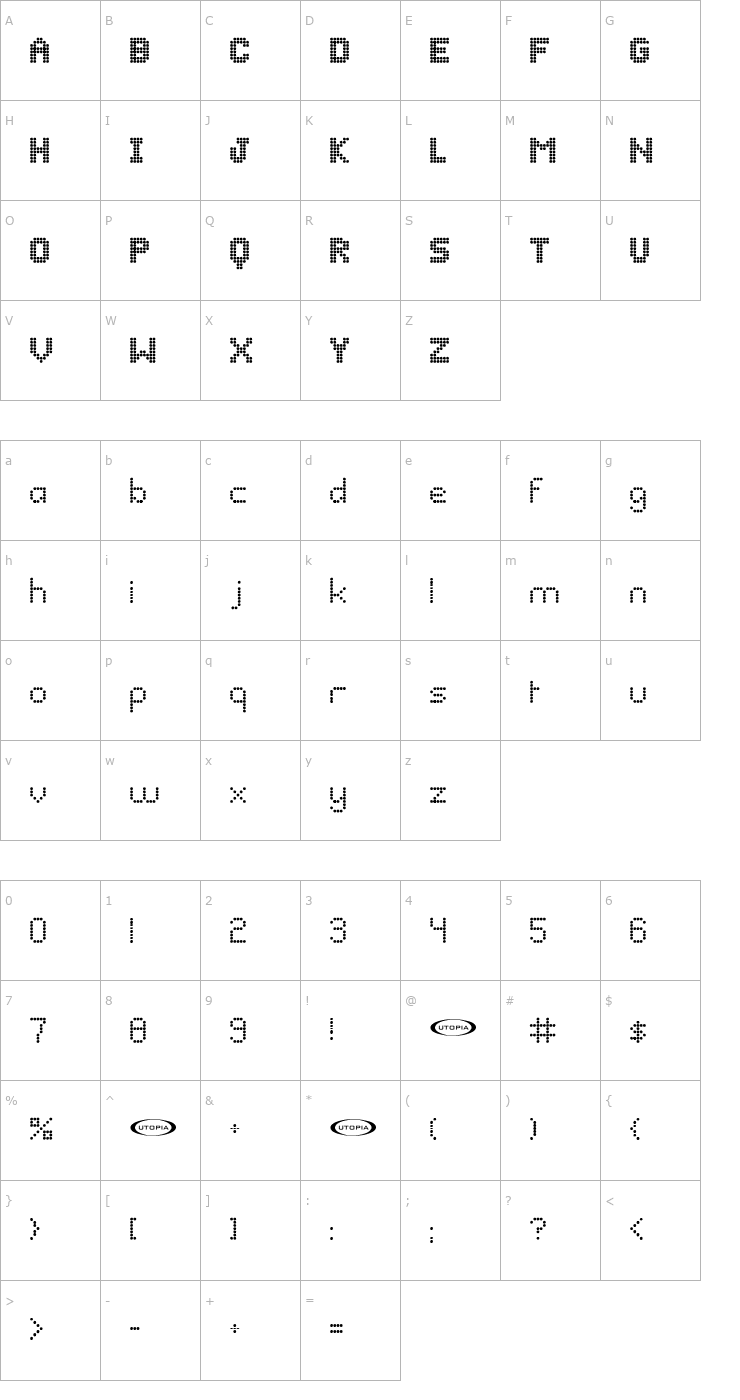 Character Map Bazaronite Font
