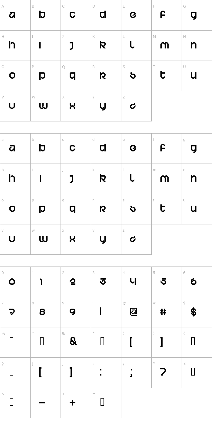 Character Map BD Bardust Font