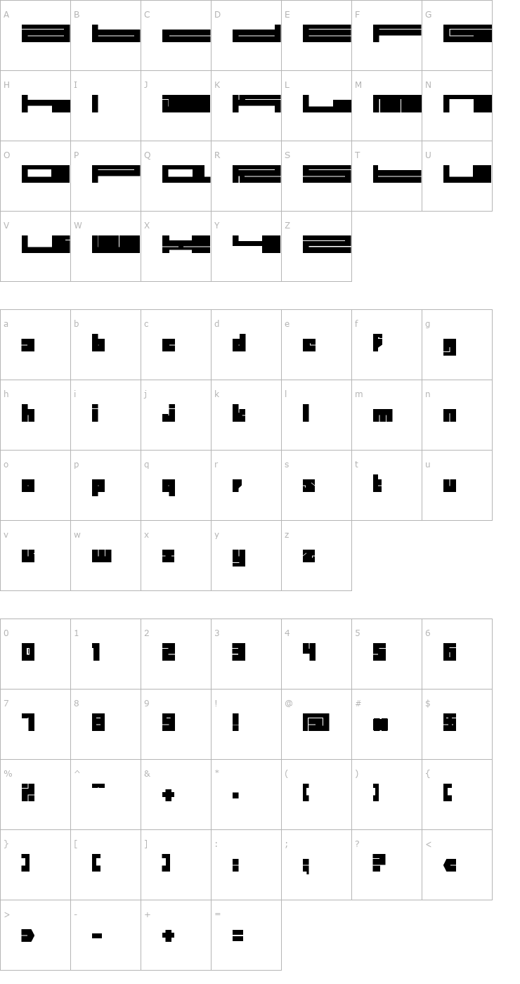 Character Map BD BillDing Long Font