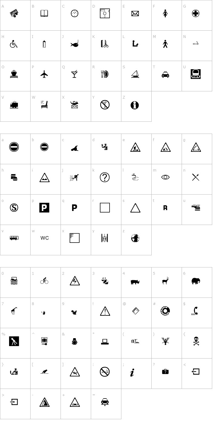 Character Map BD International Font