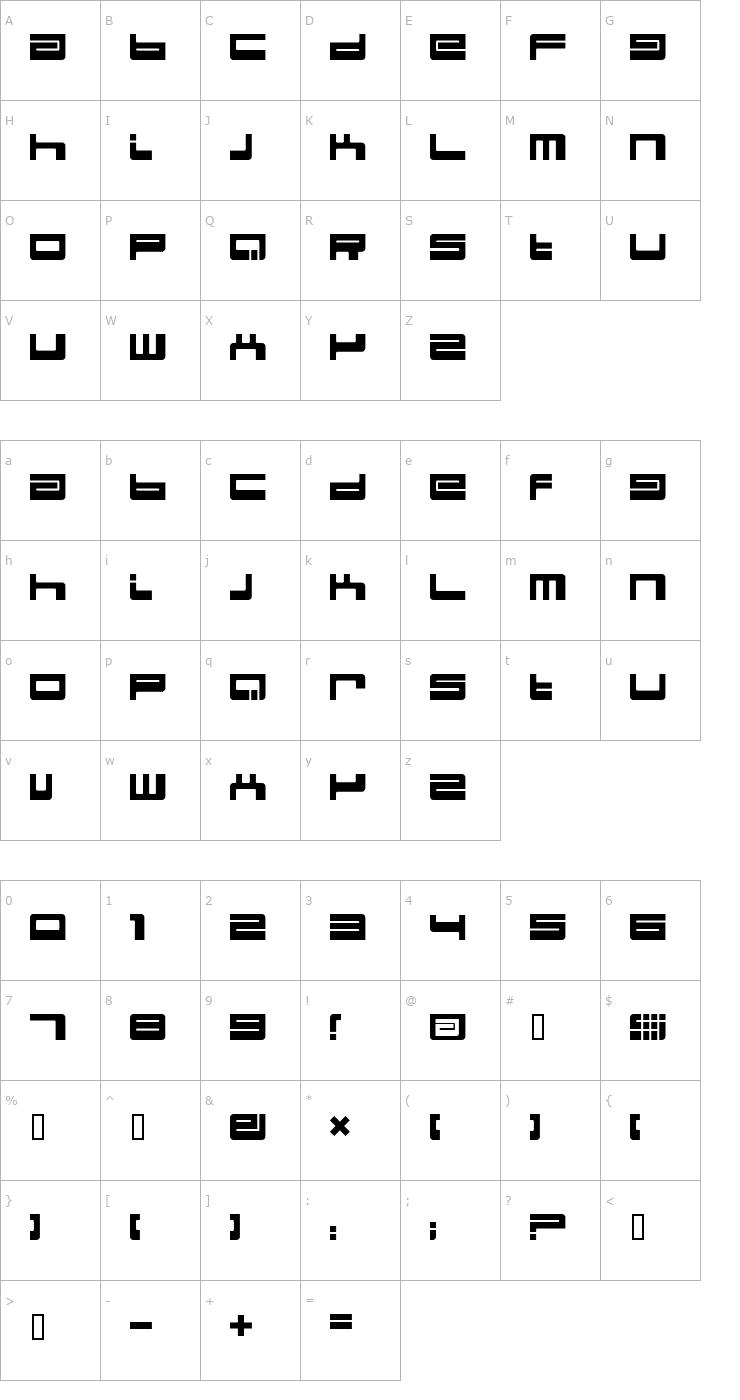 Character Map BDEject Font