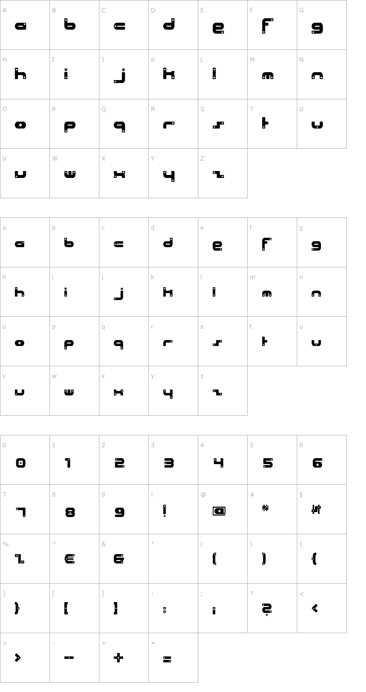 Character Map Beach House stars Font