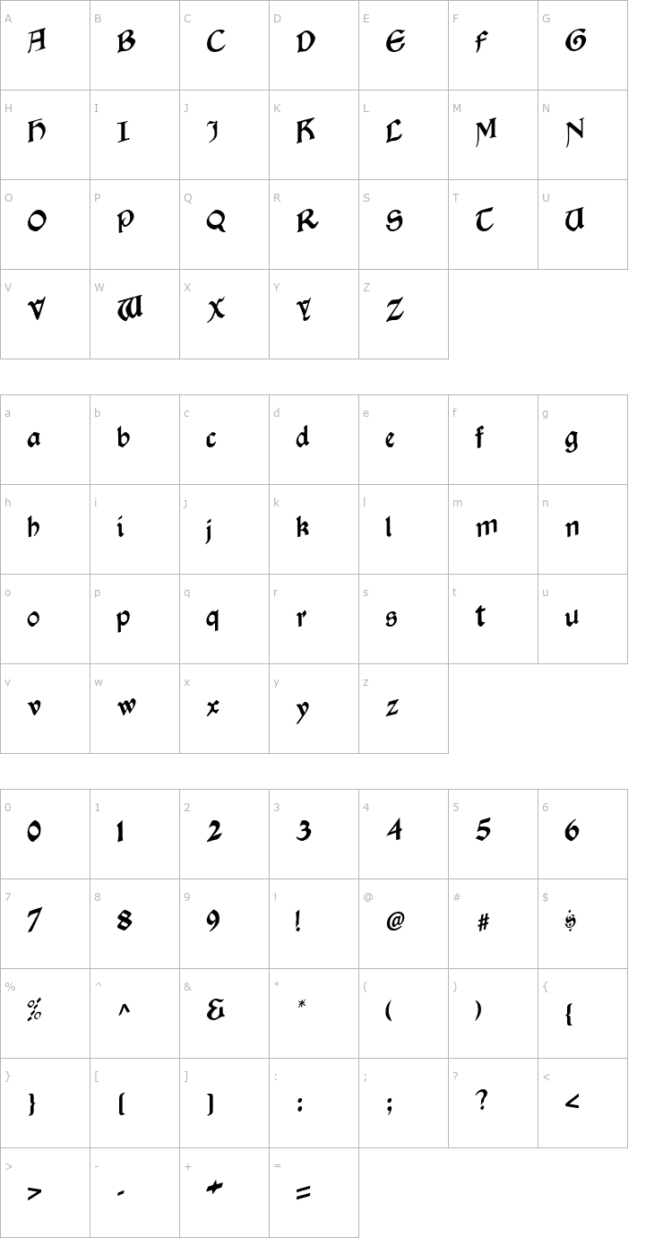 Character Map Beach Regular Font