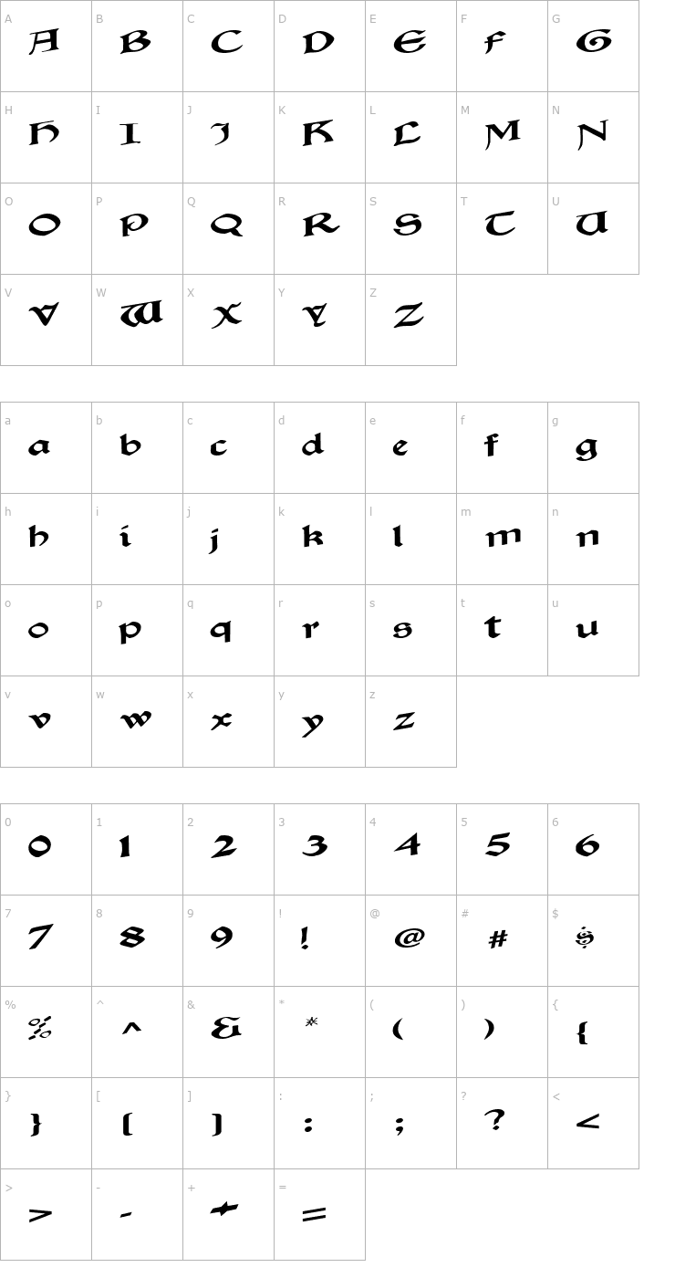 Character Map Beach Regular ttnorm Font