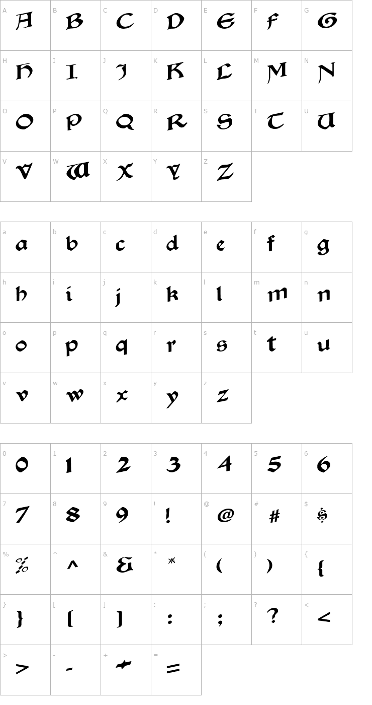 Character Map Beach Regular ttstd Font