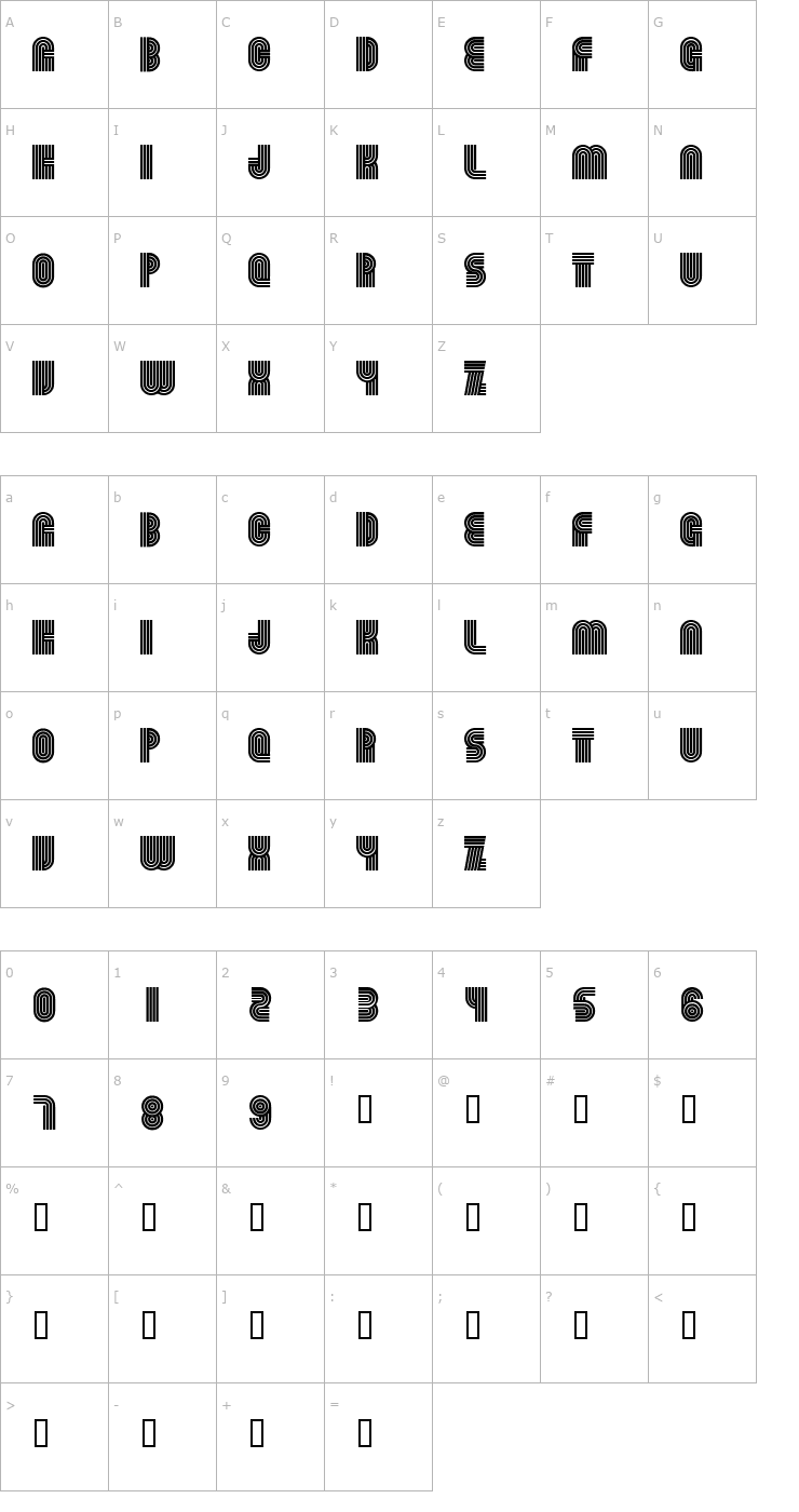 Character Map Beamie Font