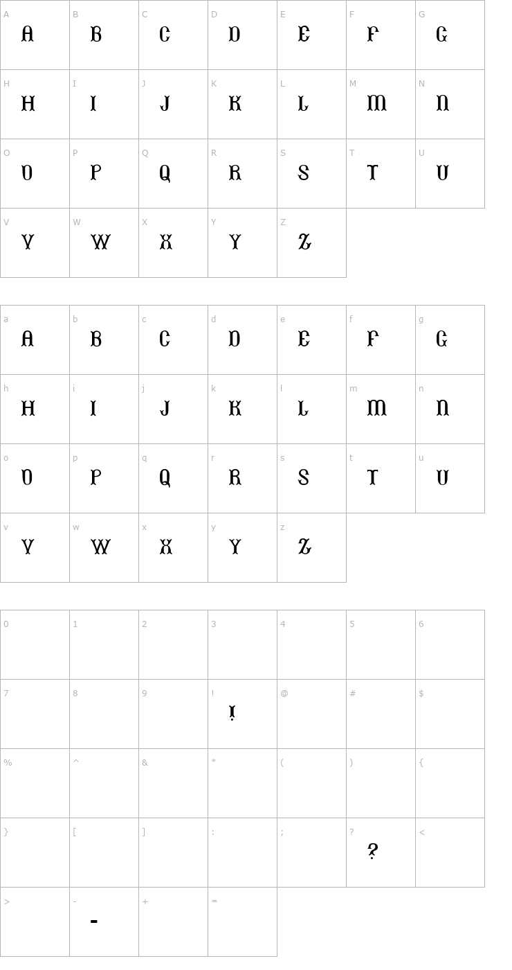 Character Map Beans Font