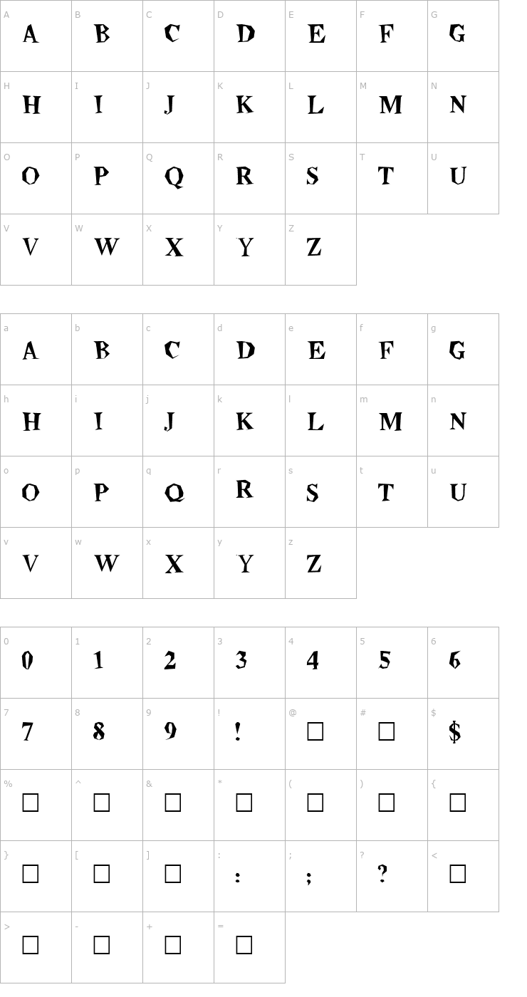 Character Map Beatnik Plain Font