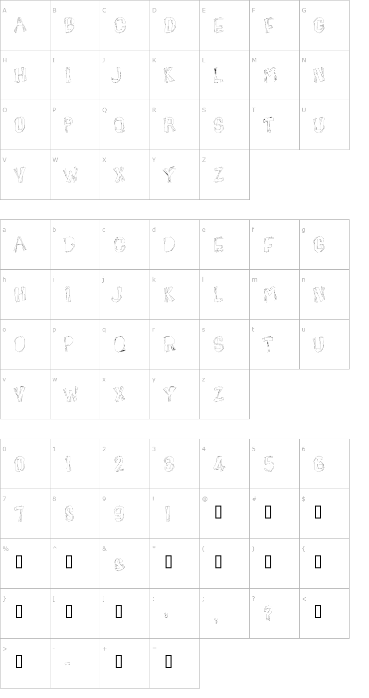 Character Map BeatnikHayseed Font