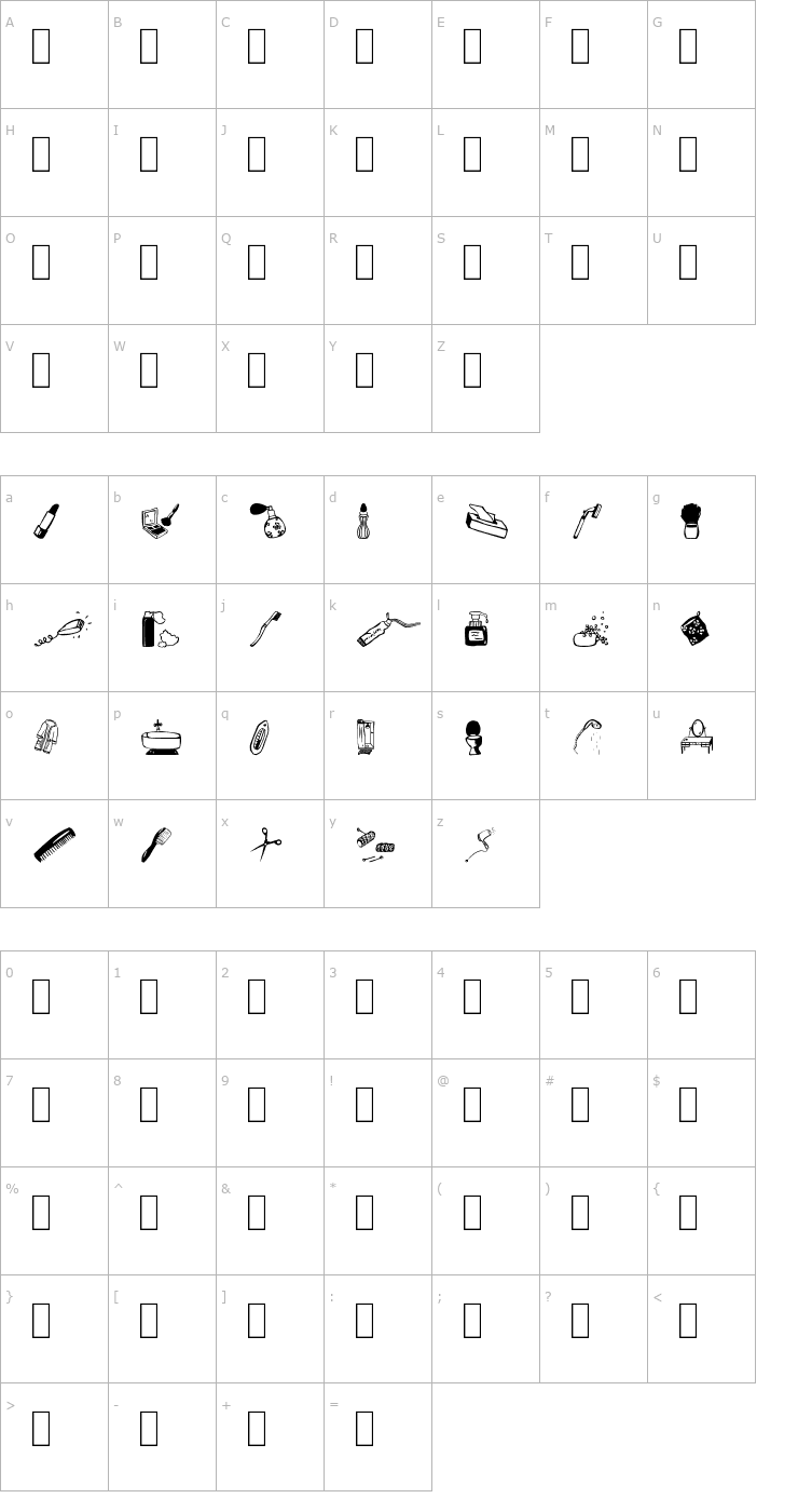 Character Map Beauty Spot Font