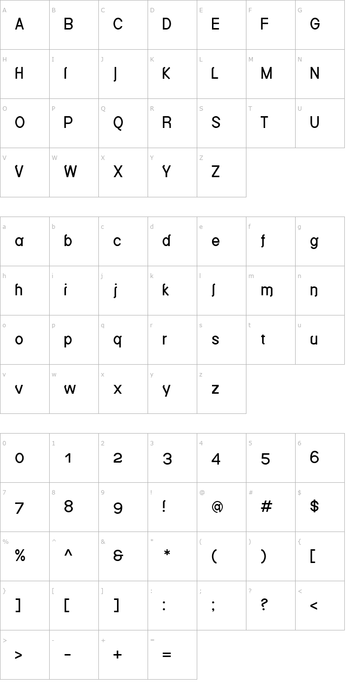 Character Map Bedizen Font