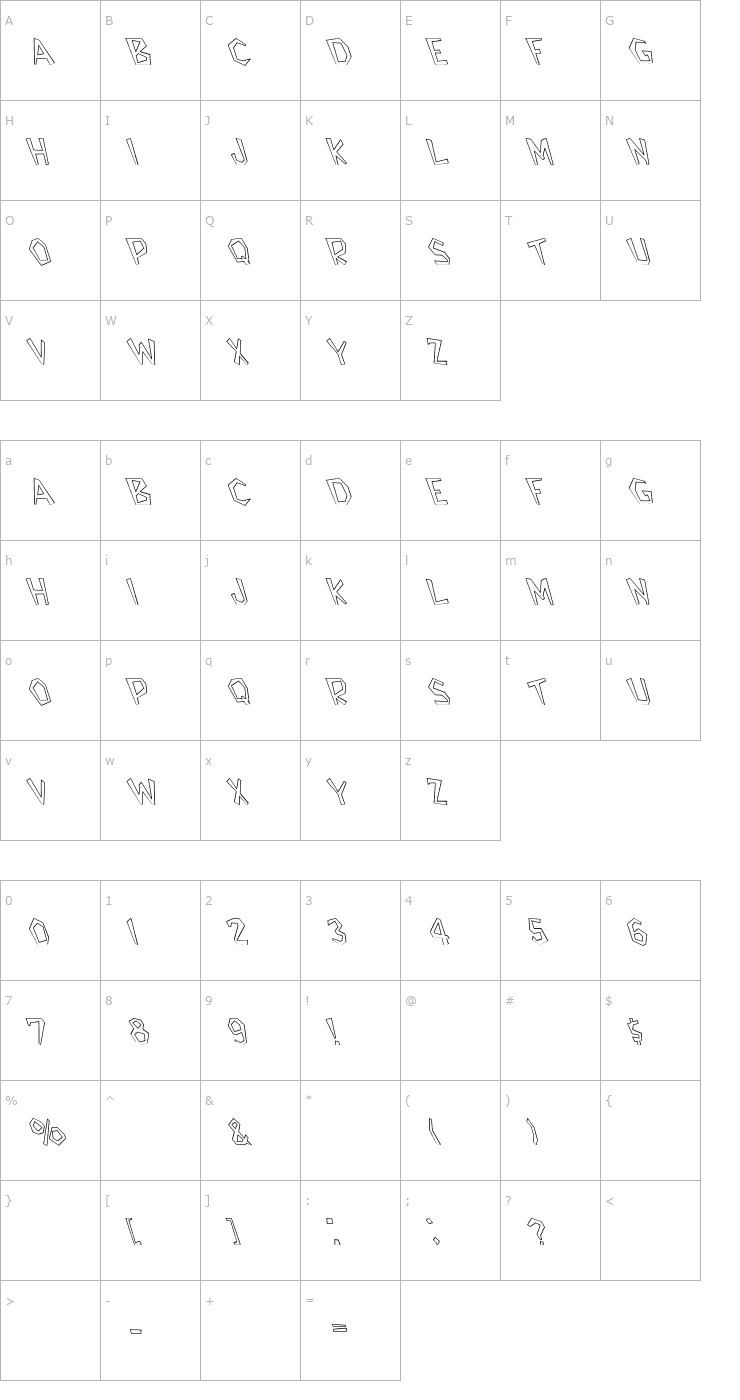 Character Map Bedrock Light Hollow Lefty Font