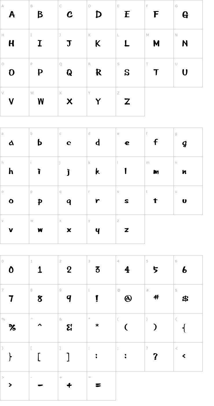 Character Map Bee Marker Ink Font