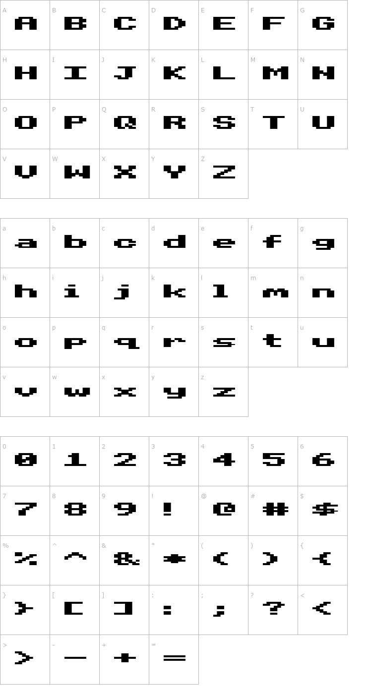 Character Map Beeb Mode Two Font