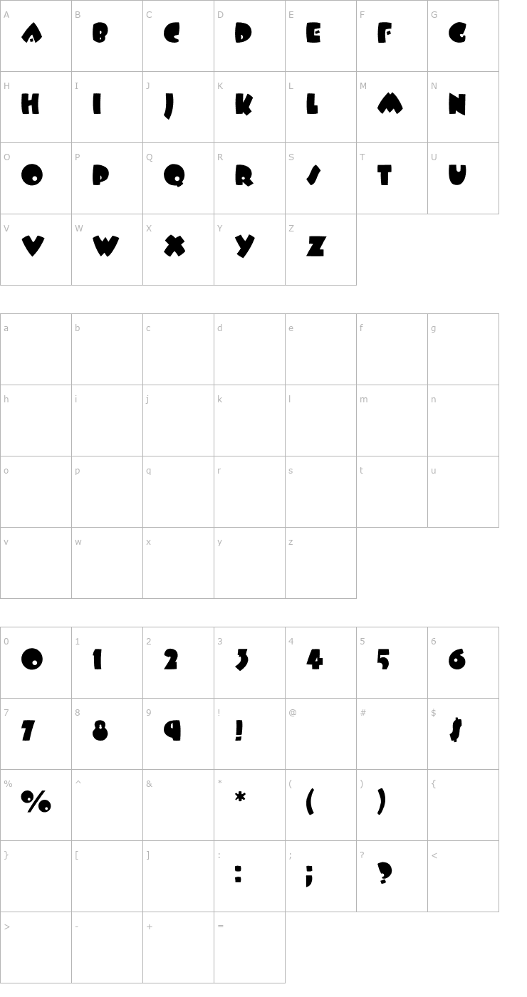 Character Map BeesWax Font