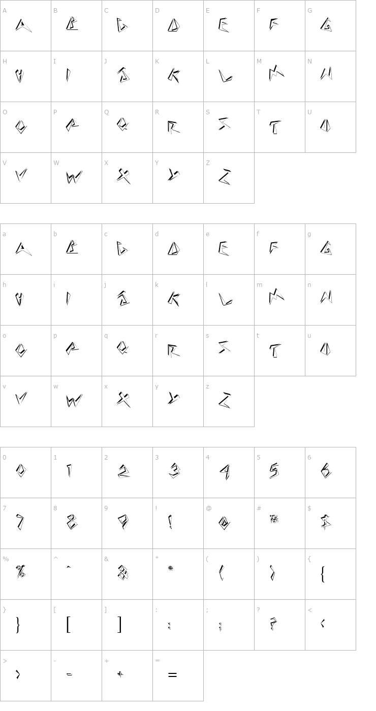 Character Map Beeswax Normal Font