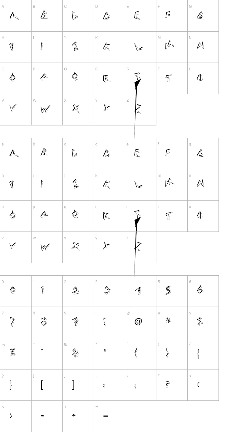 Character Map BeesWax-Regular Font
