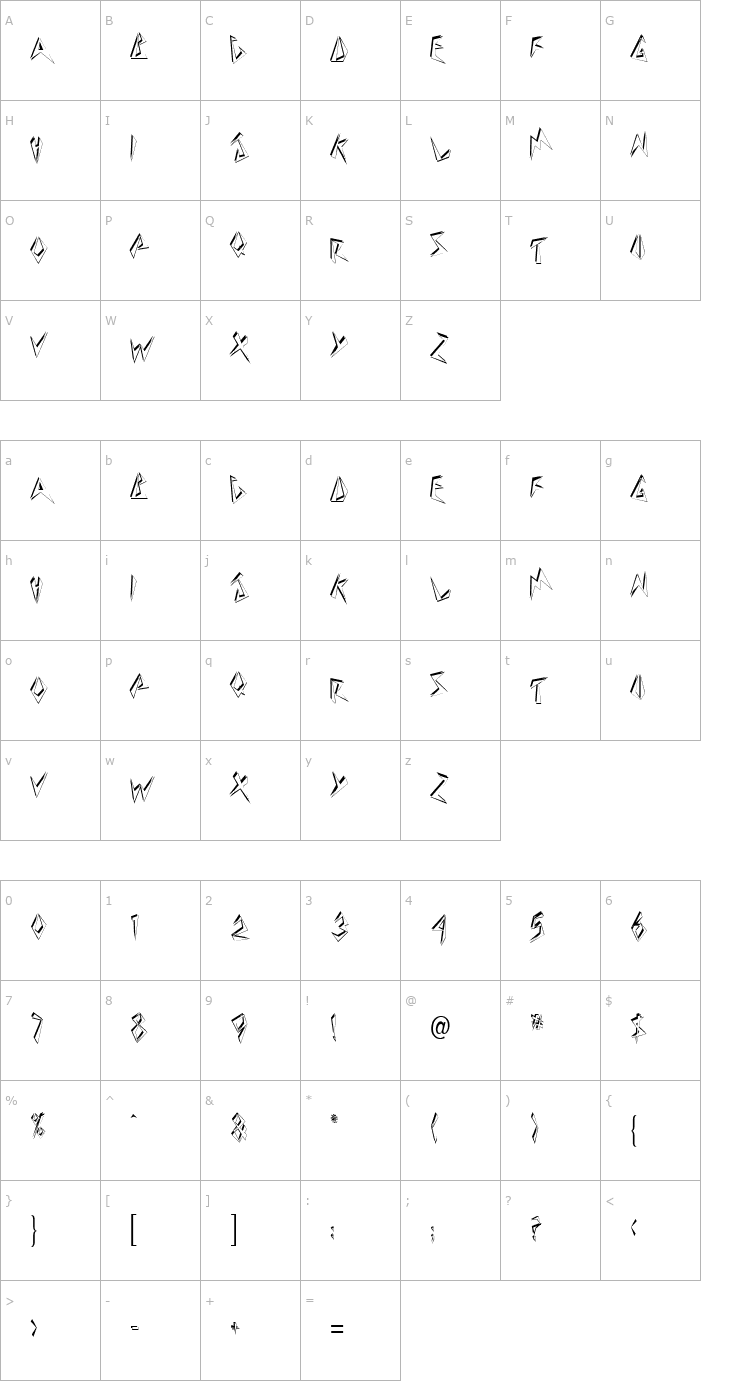 Character Map Beeswax T Normal Font