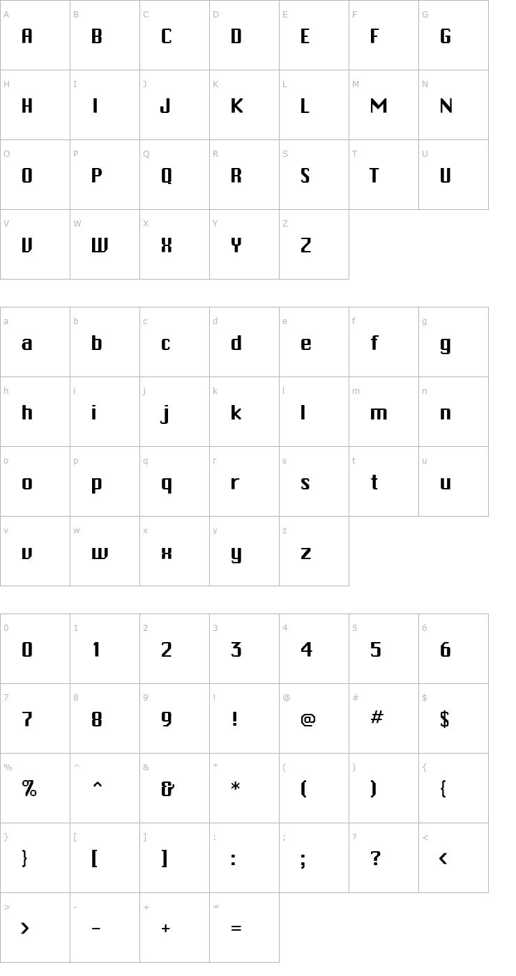 Character Map Beijing SSi Light Font