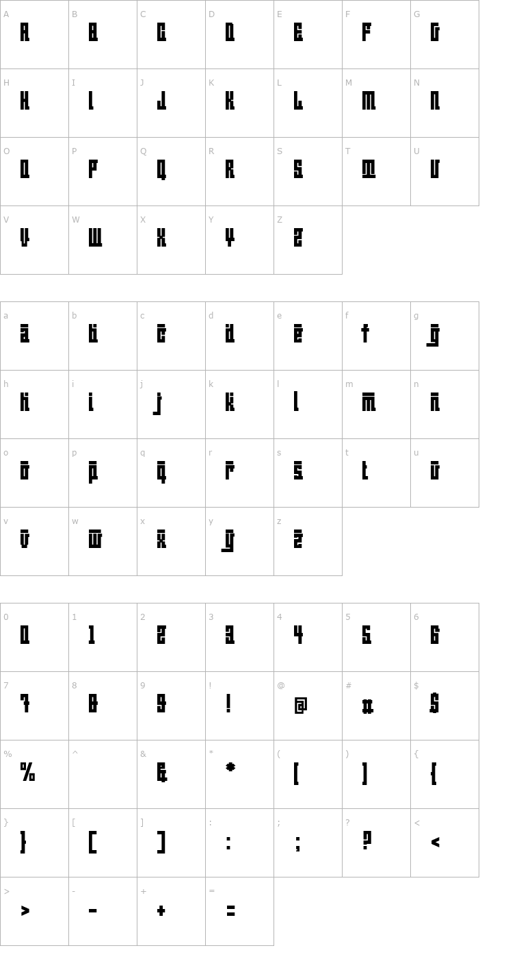 Character Map BeijingWigoWhat_crazy Font