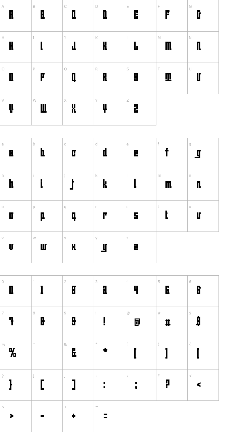 Character Map BeijingWigoWhat_normal Font
