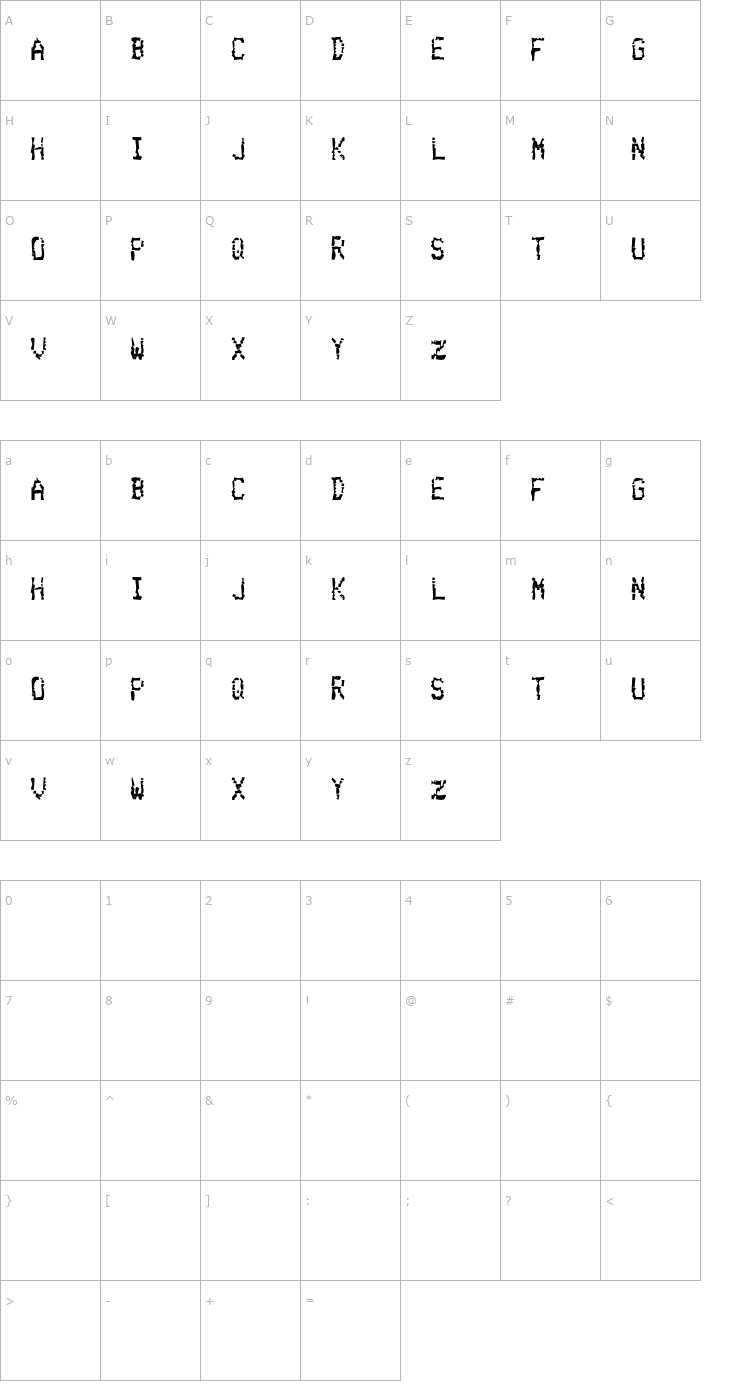 Character Map Belching Up Salisbury Steak Font