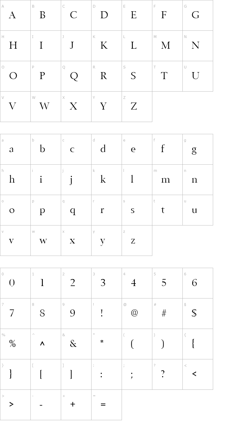 Character Map Belfast Light SF Font