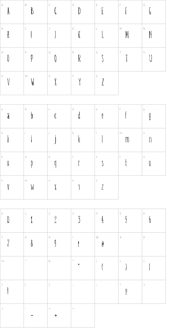 Character Map Belisa Plumilla Manual Font