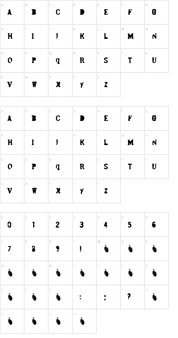 Character Map Bergmark Font