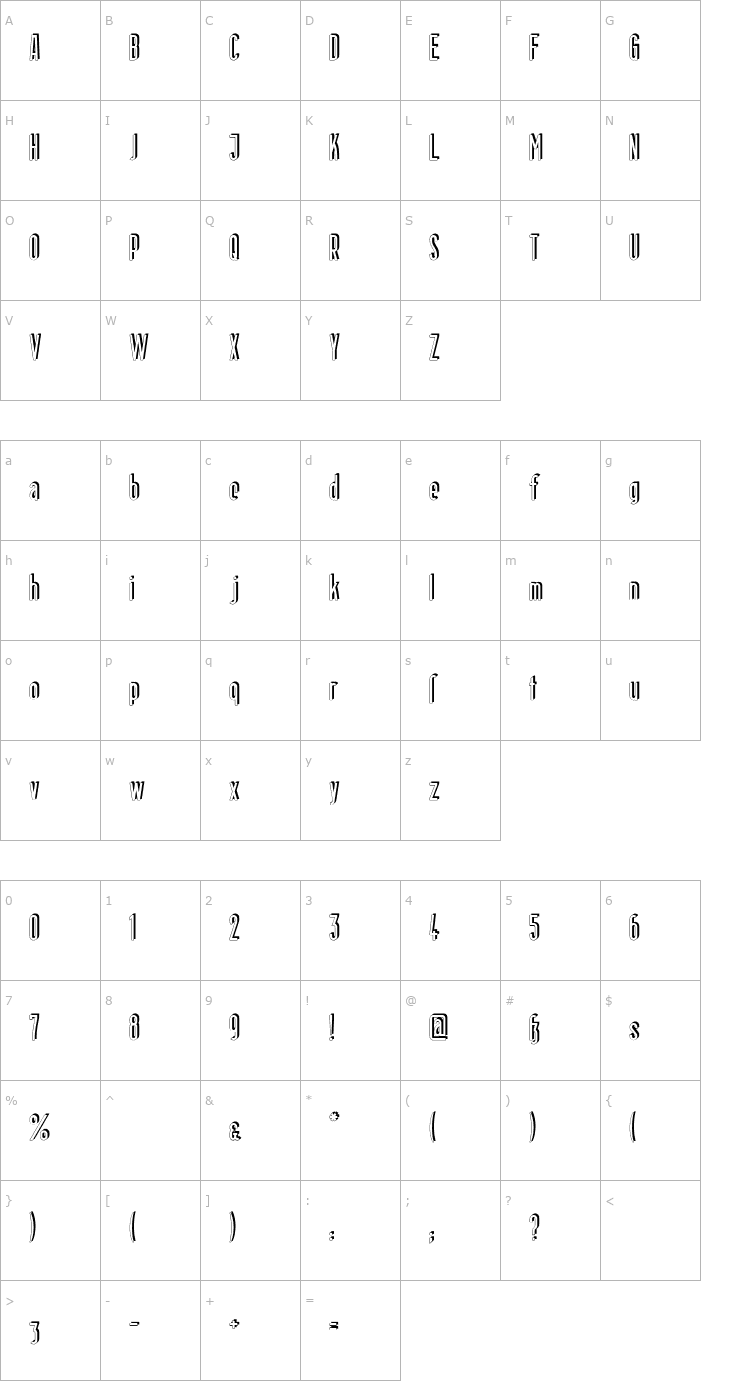 Character Map Berlin Email Schaddow Font