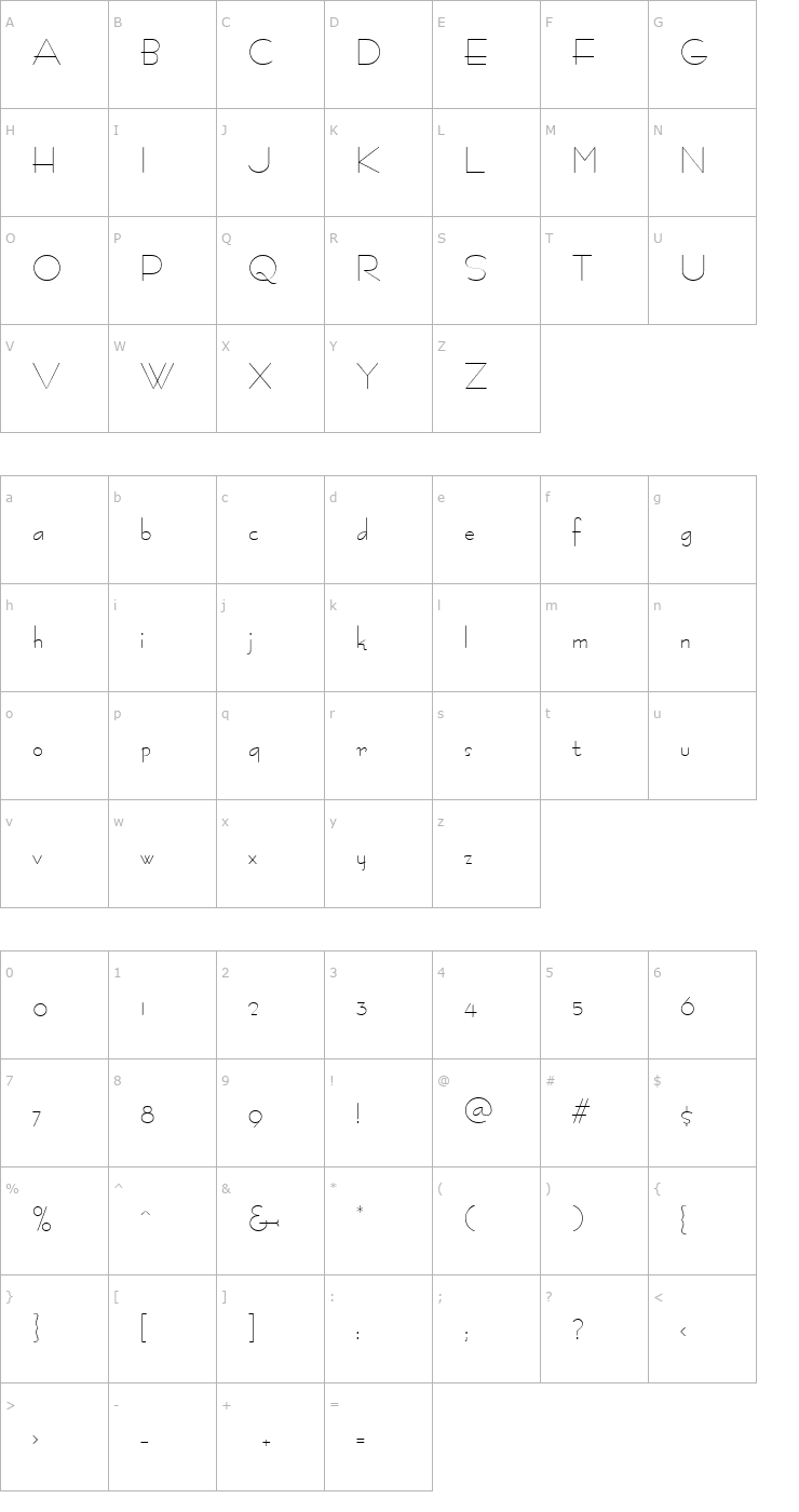 Character Map Berlin Font