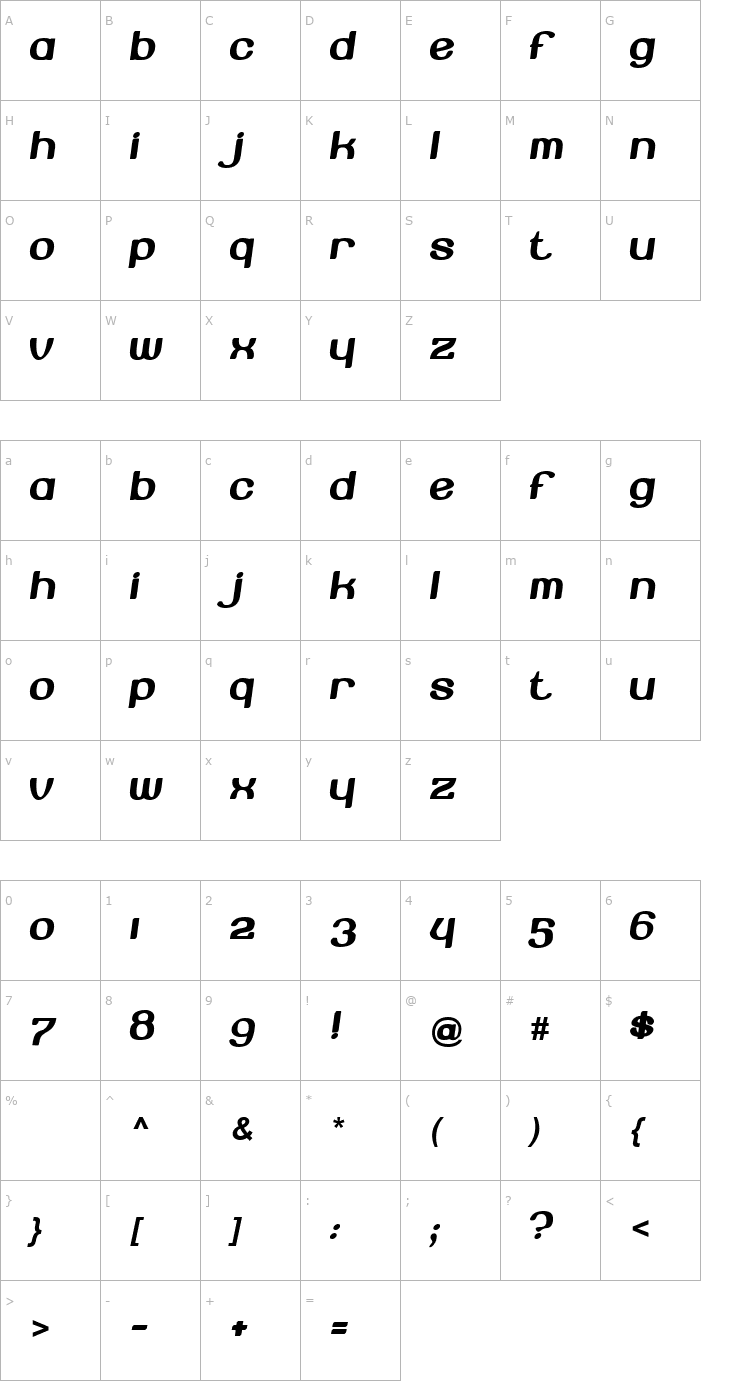 Character Map Beroga Font