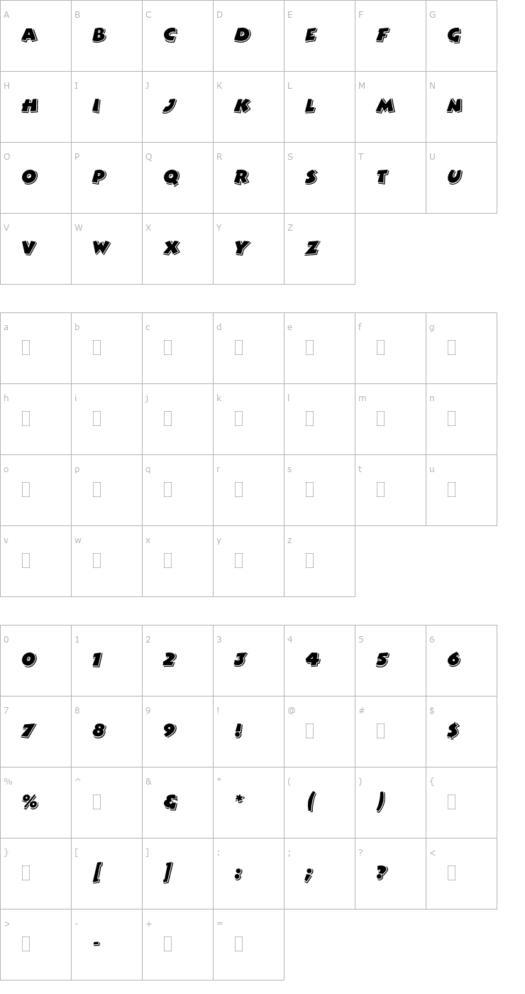 Character Map BertramPlain Font