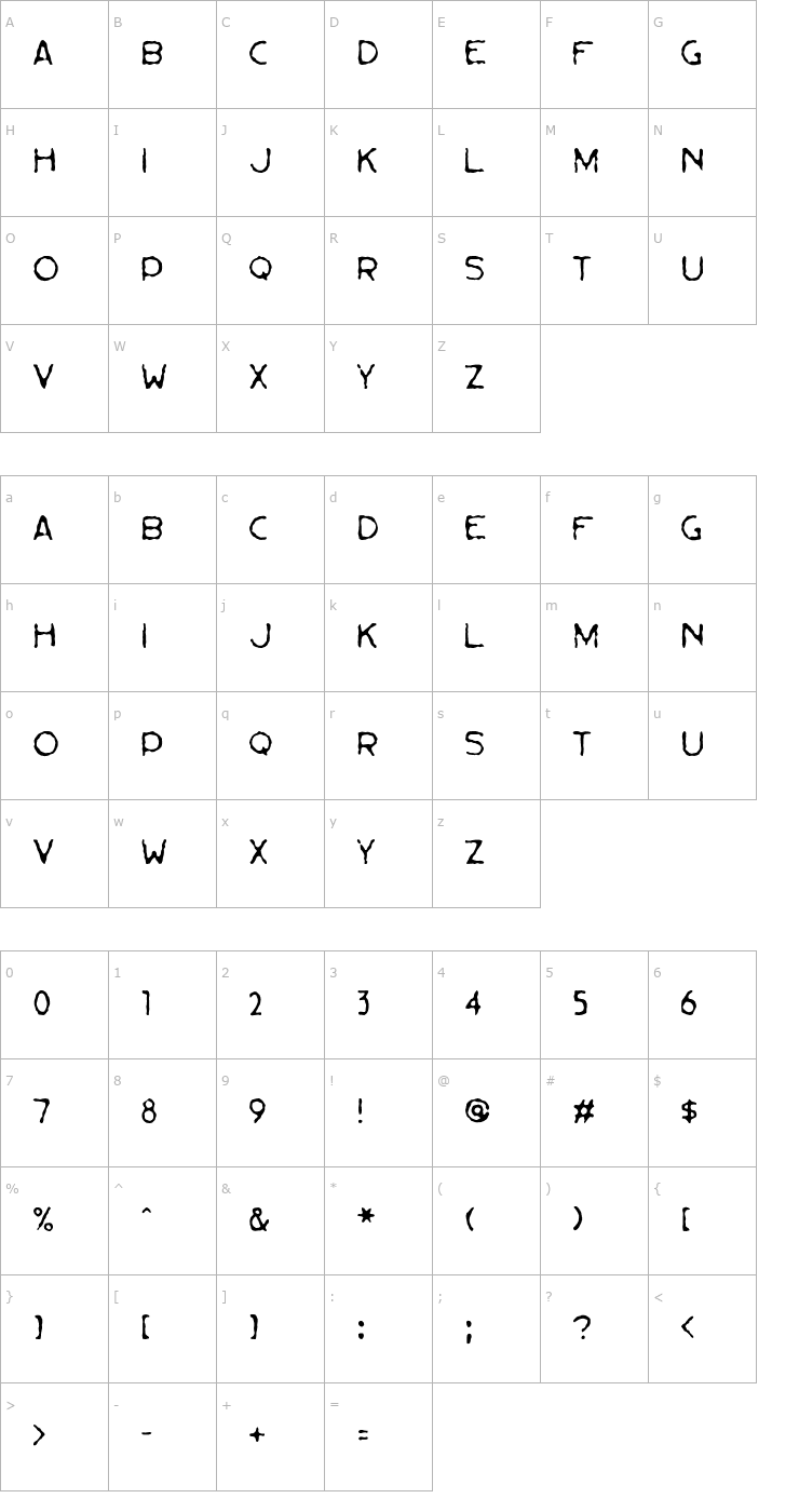 Character Map Bessie OTF Font
